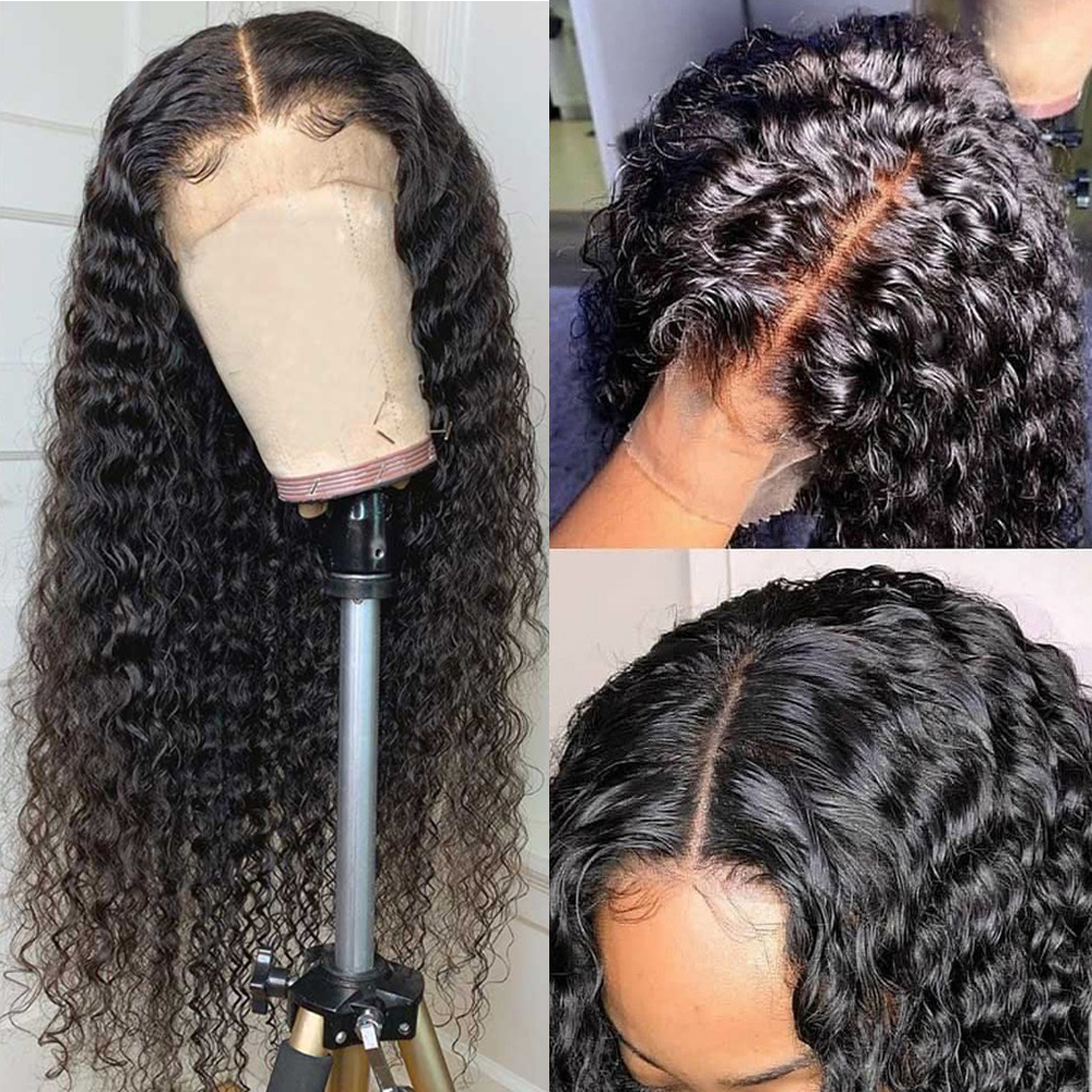 T Part Water Wave Lace Front Wigs Human Hair 